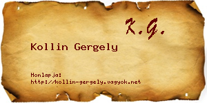 Kollin Gergely névjegykártya